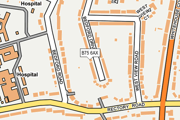 B75 6AX map - OS OpenMap – Local (Ordnance Survey)