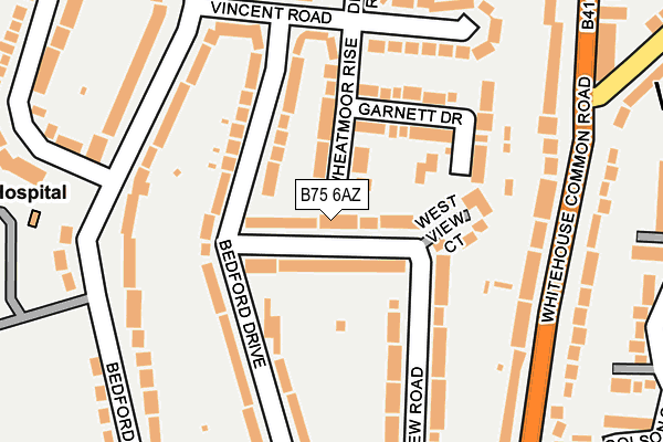 B75 6AZ map - OS OpenMap – Local (Ordnance Survey)