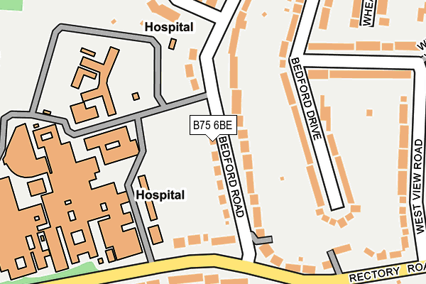 B75 6BE map - OS OpenMap – Local (Ordnance Survey)