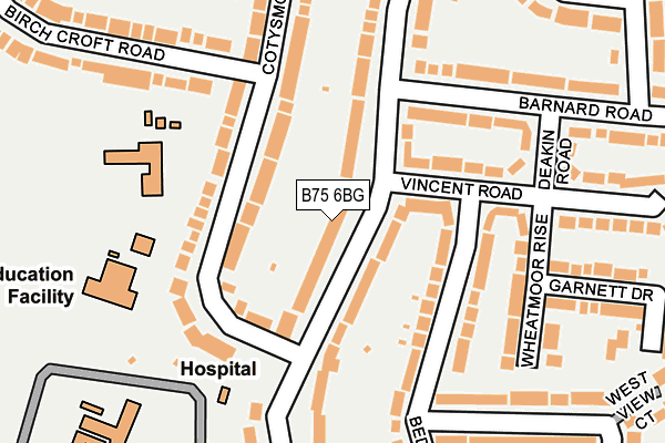 B75 6BG map - OS OpenMap – Local (Ordnance Survey)