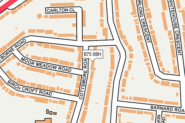 B75 6BH map - OS OpenMap – Local (Ordnance Survey)