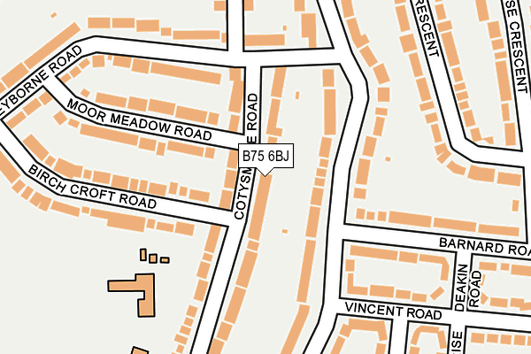 B75 6BJ map - OS OpenMap – Local (Ordnance Survey)