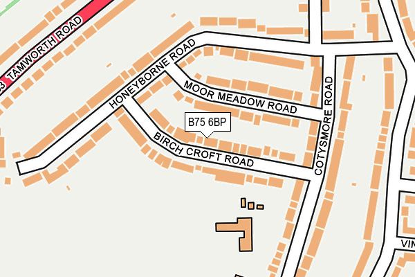 B75 6BP map - OS OpenMap – Local (Ordnance Survey)
