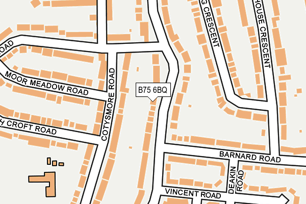 B75 6BQ map - OS OpenMap – Local (Ordnance Survey)
