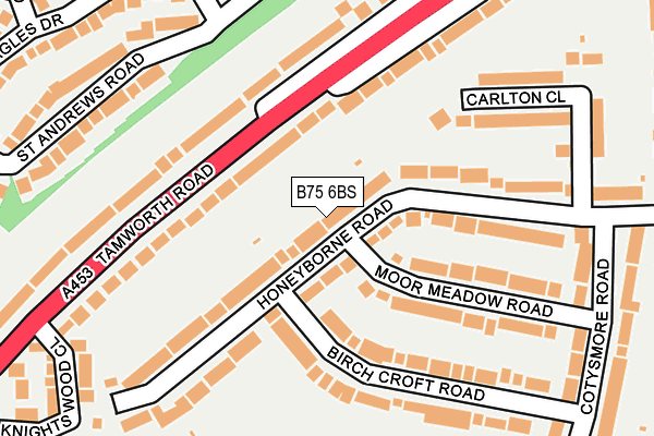 B75 6BS map - OS OpenMap – Local (Ordnance Survey)