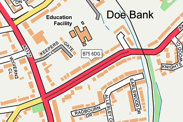 B75 6DG map - OS OpenMap – Local (Ordnance Survey)
