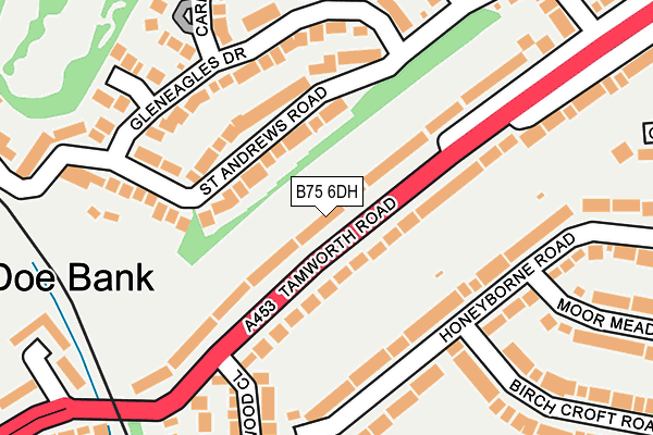 B75 6DH map - OS OpenMap – Local (Ordnance Survey)