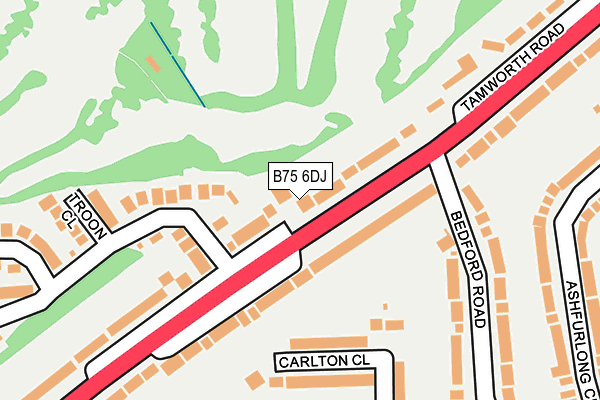 B75 6DJ map - OS OpenMap – Local (Ordnance Survey)