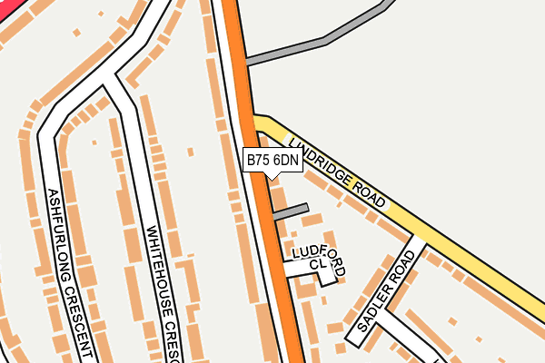 B75 6DN map - OS OpenMap – Local (Ordnance Survey)