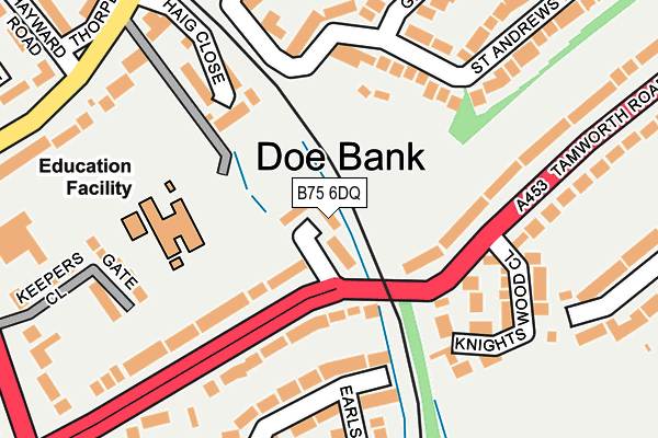 B75 6DQ map - OS OpenMap – Local (Ordnance Survey)