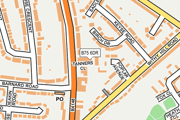 B75 6DR map - OS OpenMap – Local (Ordnance Survey)