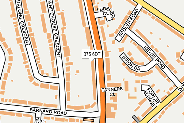 B75 6DT map - OS OpenMap – Local (Ordnance Survey)