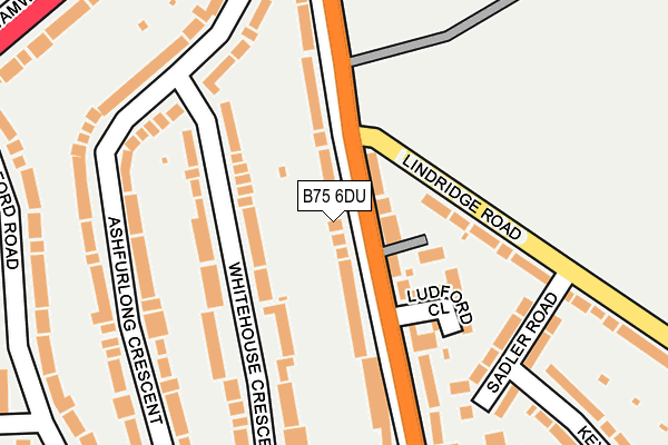 B75 6DU map - OS OpenMap – Local (Ordnance Survey)