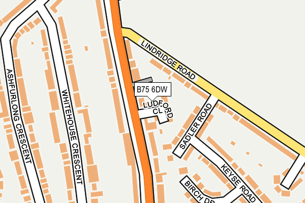 B75 6DW map - OS OpenMap – Local (Ordnance Survey)