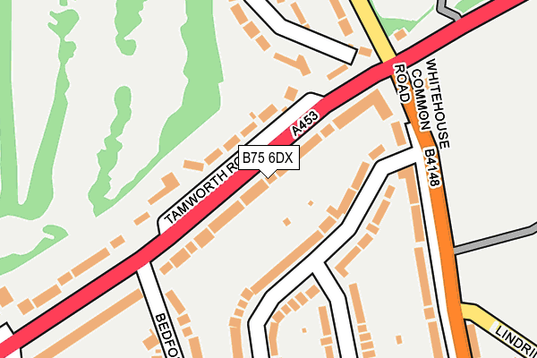 B75 6DX map - OS OpenMap – Local (Ordnance Survey)