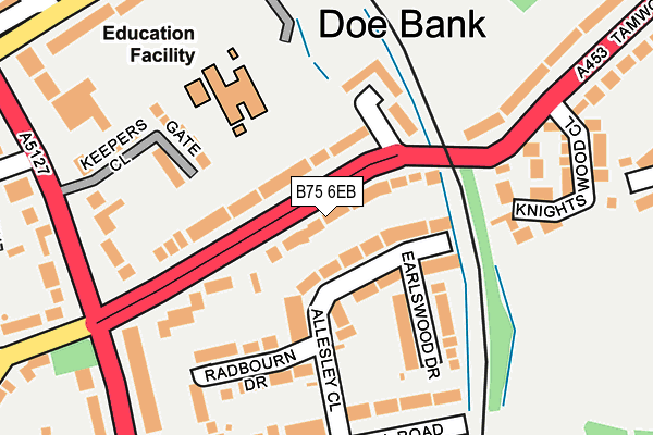 B75 6EB map - OS OpenMap – Local (Ordnance Survey)