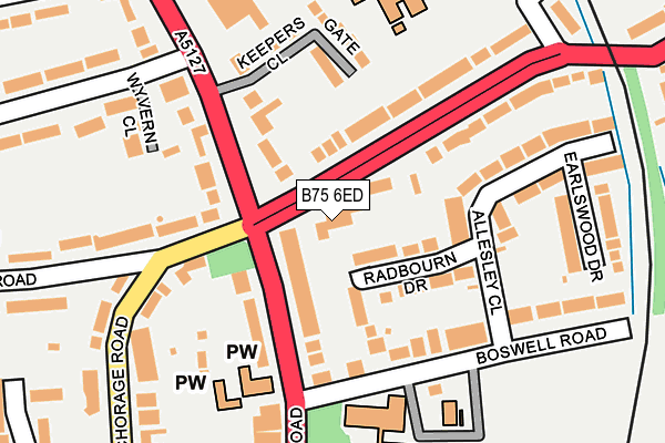 B75 6ED map - OS OpenMap – Local (Ordnance Survey)