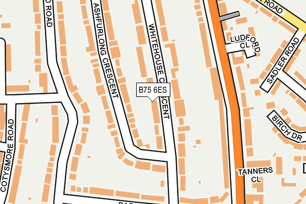 B75 6ES map - OS OpenMap – Local (Ordnance Survey)