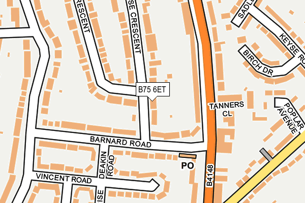 B75 6ET map - OS OpenMap – Local (Ordnance Survey)