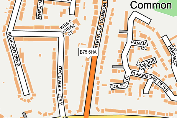 B75 6HA map - OS OpenMap – Local (Ordnance Survey)