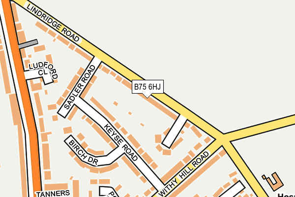 B75 6HJ map - OS OpenMap – Local (Ordnance Survey)