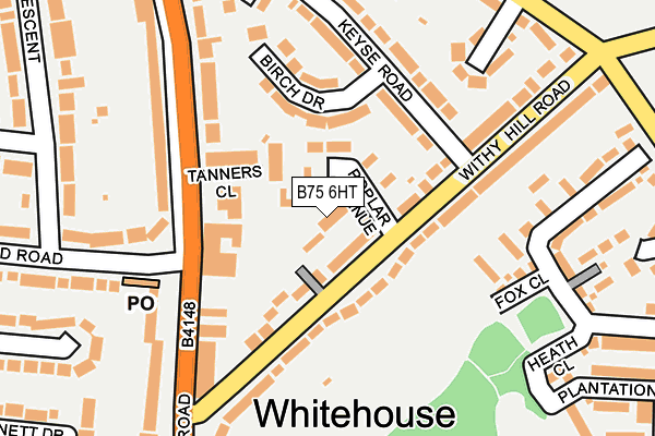 B75 6HT map - OS OpenMap – Local (Ordnance Survey)