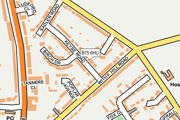 B75 6HU map - OS OpenMap – Local (Ordnance Survey)