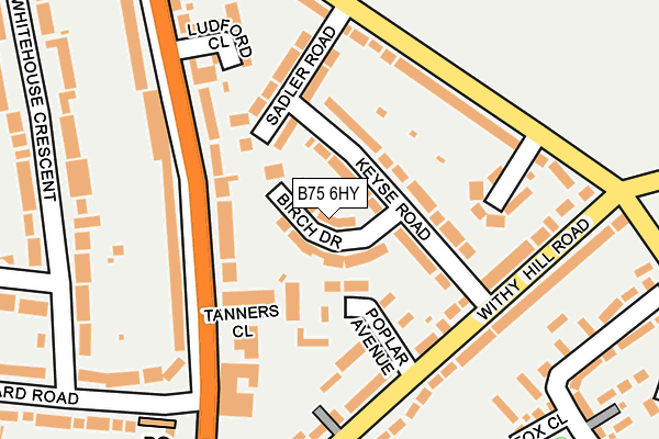 B75 6HY map - OS OpenMap – Local (Ordnance Survey)