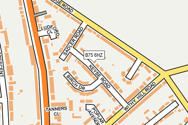 B75 6HZ map - OS OpenMap – Local (Ordnance Survey)