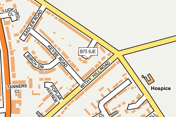 B75 6JE map - OS OpenMap – Local (Ordnance Survey)