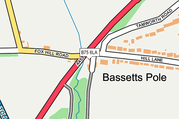 B75 6LA map - OS OpenMap – Local (Ordnance Survey)