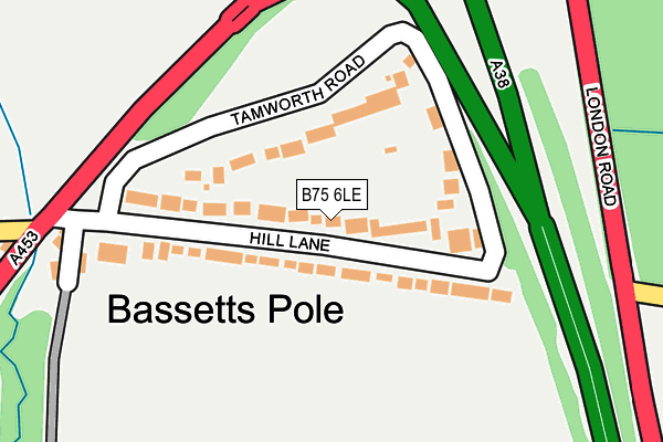 B75 6LE map - OS OpenMap – Local (Ordnance Survey)