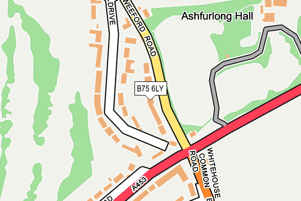 B75 6LY map - OS OpenMap – Local (Ordnance Survey)