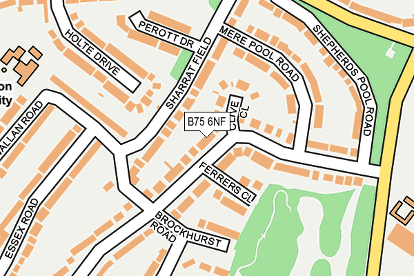 B75 6NF map - OS OpenMap – Local (Ordnance Survey)