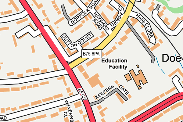 B75 6PA map - OS OpenMap – Local (Ordnance Survey)