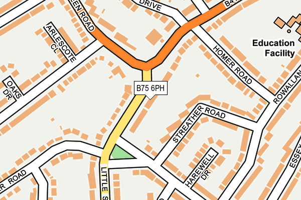 B75 6PH map - OS OpenMap – Local (Ordnance Survey)