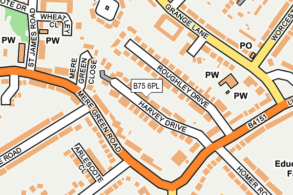 B75 6PL map - OS OpenMap – Local (Ordnance Survey)