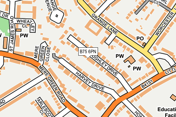 B75 6PN map - OS OpenMap – Local (Ordnance Survey)