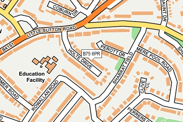 B75 6PR map - OS OpenMap – Local (Ordnance Survey)