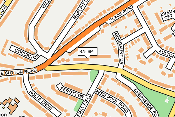 B75 6PT map - OS OpenMap – Local (Ordnance Survey)