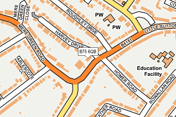 B75 6QB map - OS OpenMap – Local (Ordnance Survey)