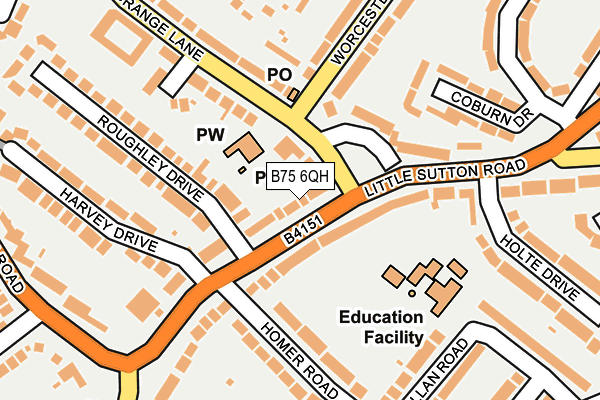 B75 6QH map - OS OpenMap – Local (Ordnance Survey)