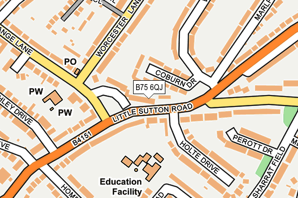 B75 6QJ map - OS OpenMap – Local (Ordnance Survey)