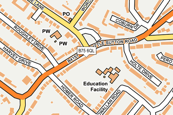 B75 6QL map - OS OpenMap – Local (Ordnance Survey)