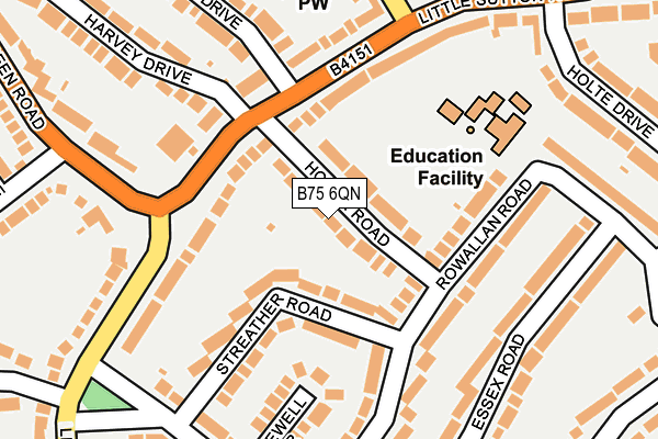 B75 6QN map - OS OpenMap – Local (Ordnance Survey)