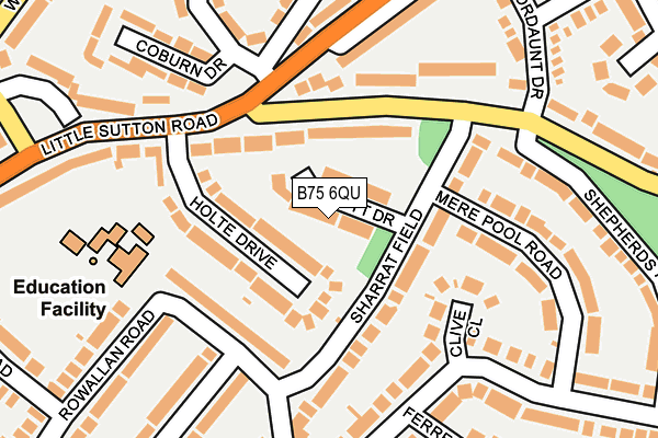 B75 6QU map - OS OpenMap – Local (Ordnance Survey)
