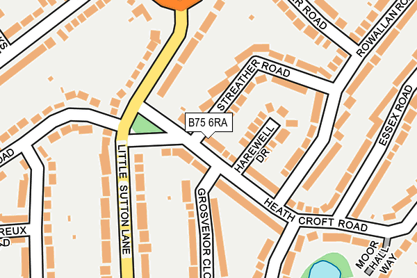 B75 6RA map - OS OpenMap – Local (Ordnance Survey)