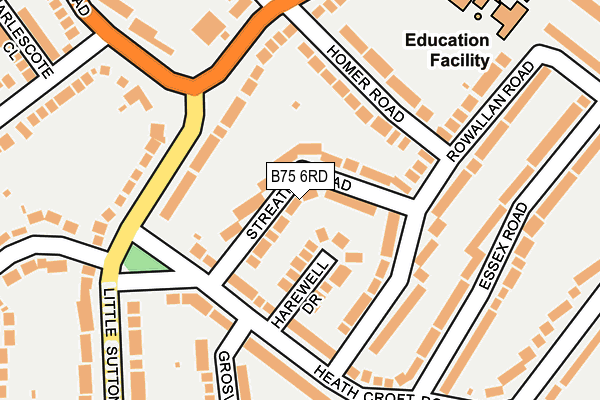 B75 6RD map - OS OpenMap – Local (Ordnance Survey)