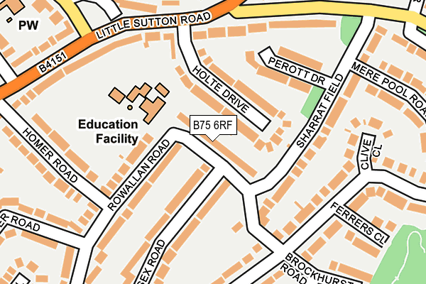 B75 6RF map - OS OpenMap – Local (Ordnance Survey)