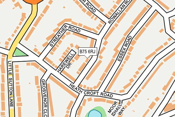 B75 6RJ map - OS OpenMap – Local (Ordnance Survey)